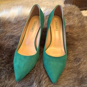 JOY IN LOVE Women’s Pointy Toe Kitten Heel Pumps, Size: 8 1/2, Color: Green